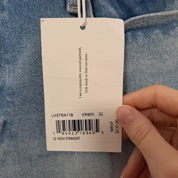 FRAME le high straight high rise jeans kerwin wash 32 NWT - Picture 5 of 6